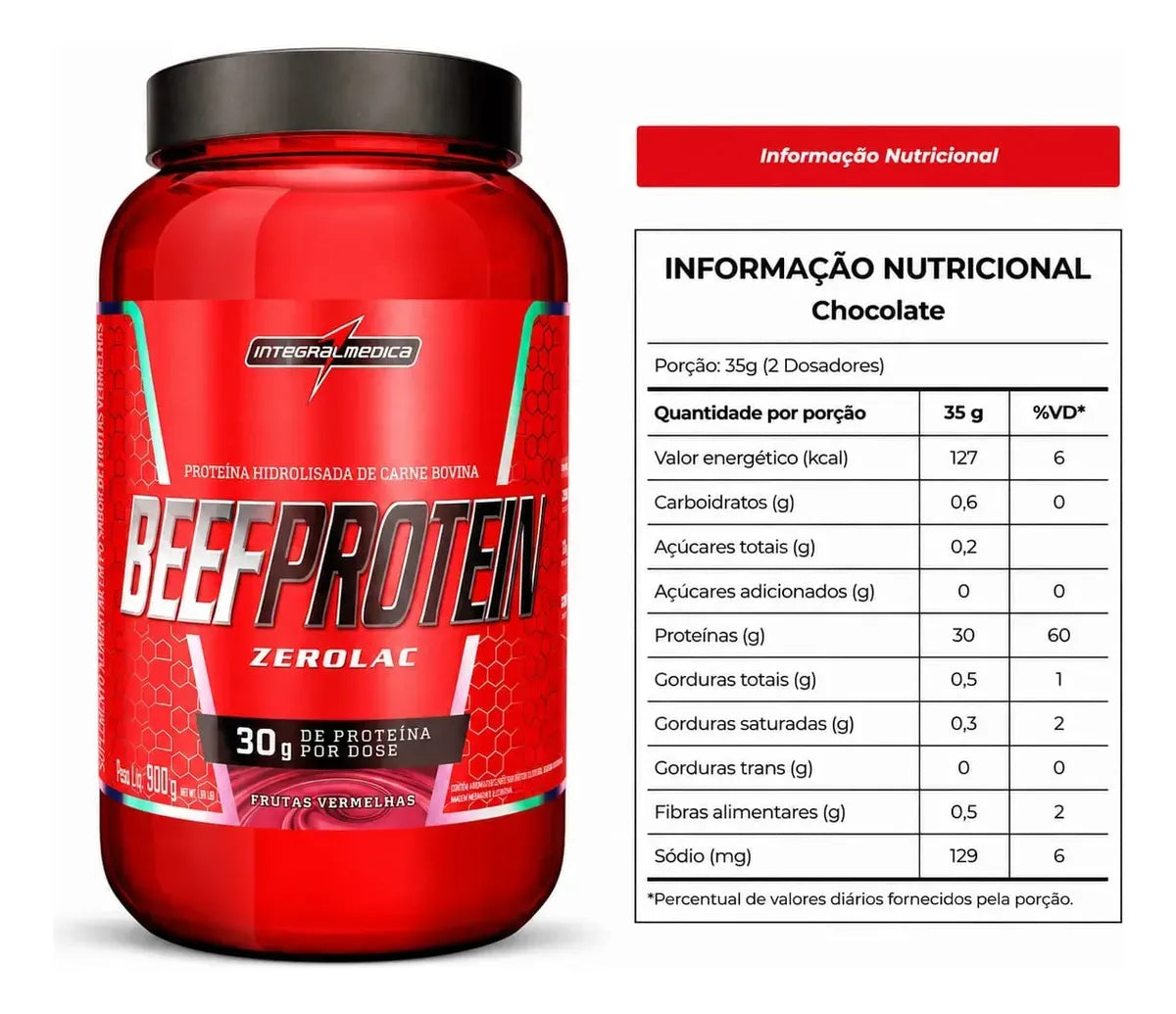 BEEF PROTEIN INTEGRALMEDICA FRUTAS VERMELHAS 900G