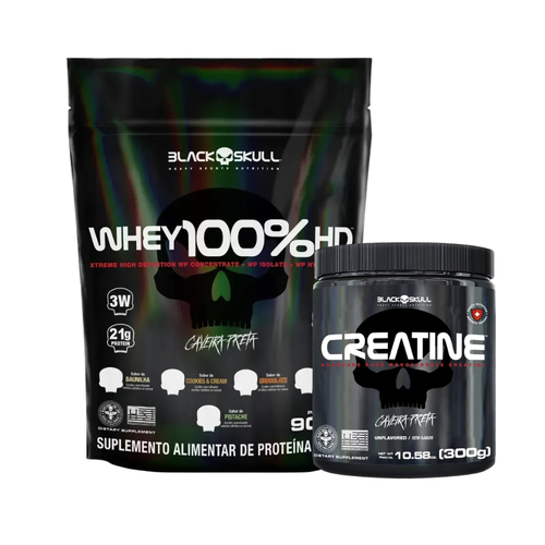 Kit - WHEY 100% 900G + CREATINA PURA 300G