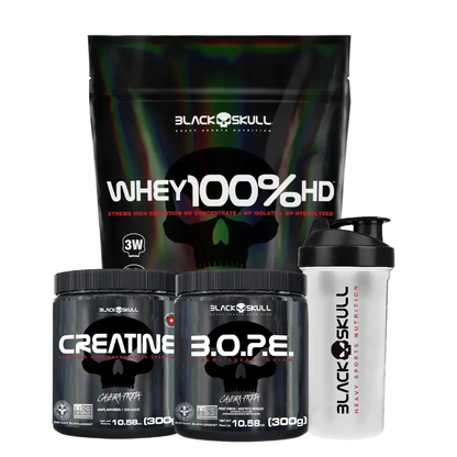 KIT- WHEY 900G + PRE TREINO BOPE 300G + CREATINA 300G