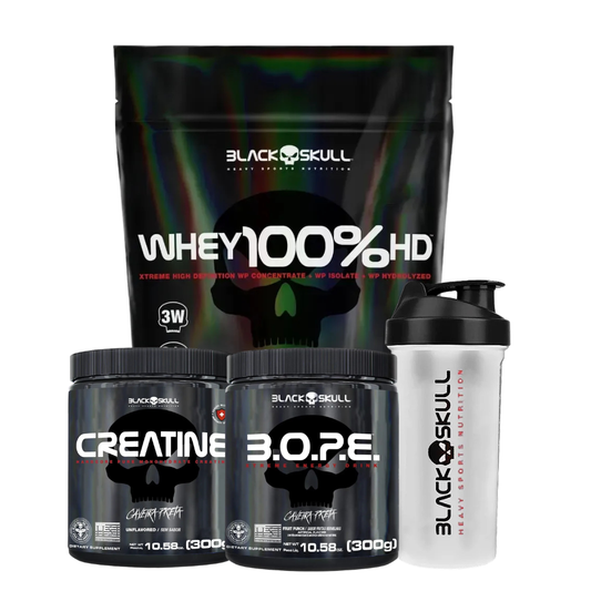 KIT- WHEY 900G + PRE TREINO BOPE 300G + CREATINA 300G
